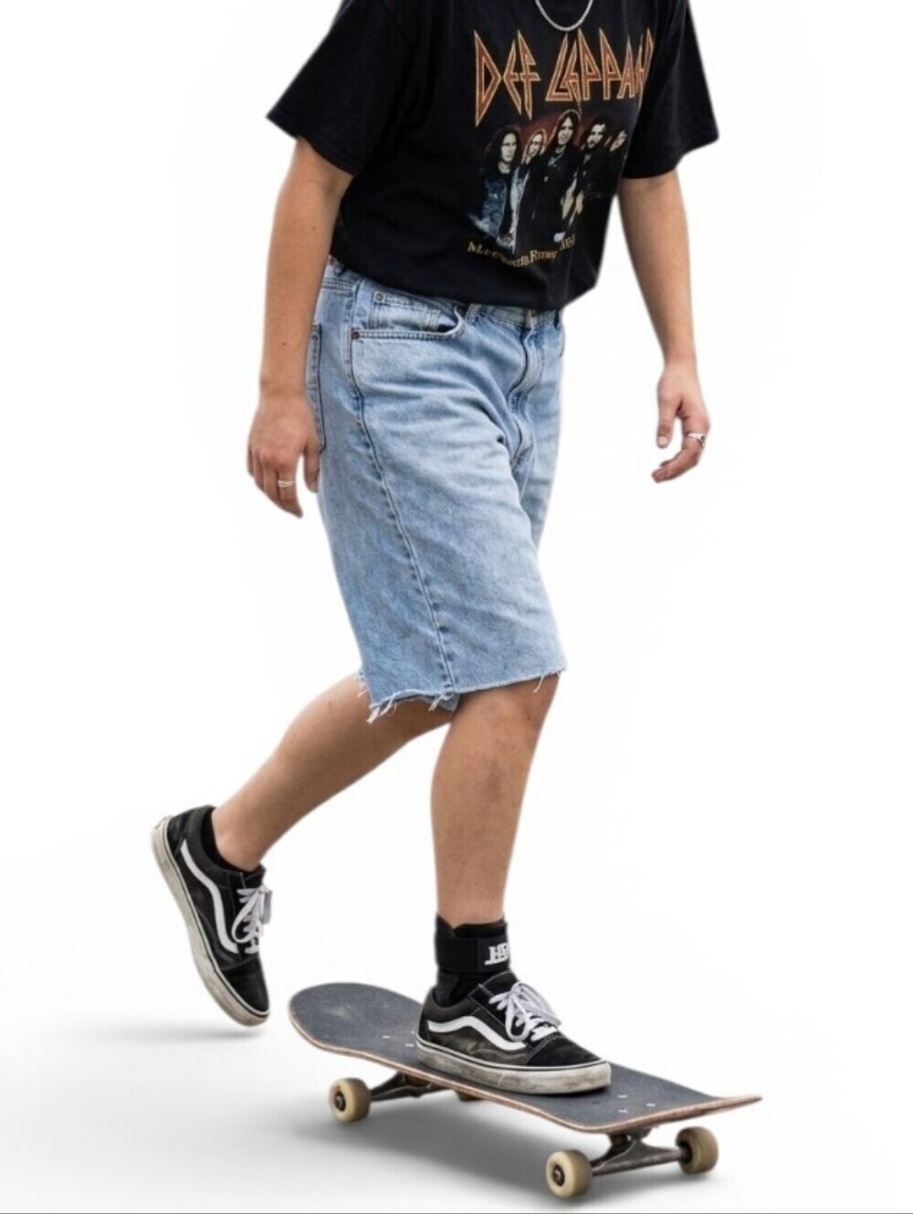 Vintage 90s Baggy Denim Jorts Distressed Cut Off Jean Shorts 35
